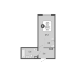 Студия, 29.3 м², жилая: 29.3 м², кухня: 3.2 м²